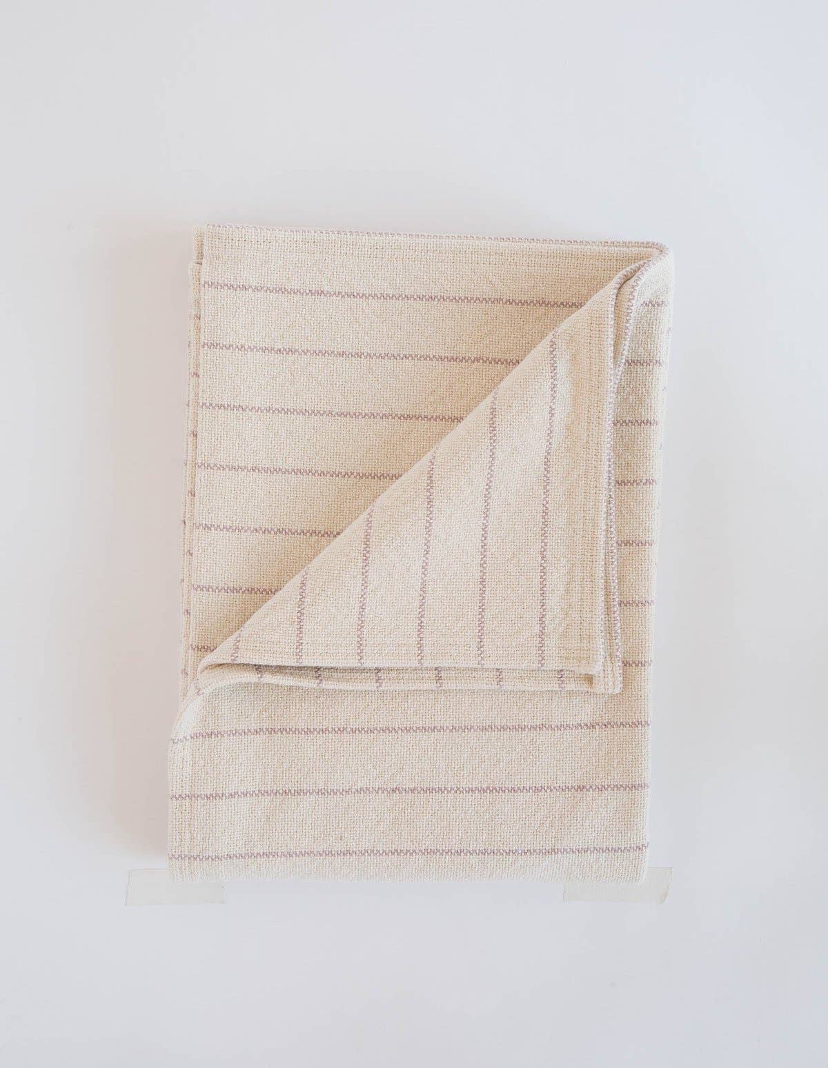 Blush pinstripe throw blanket. 