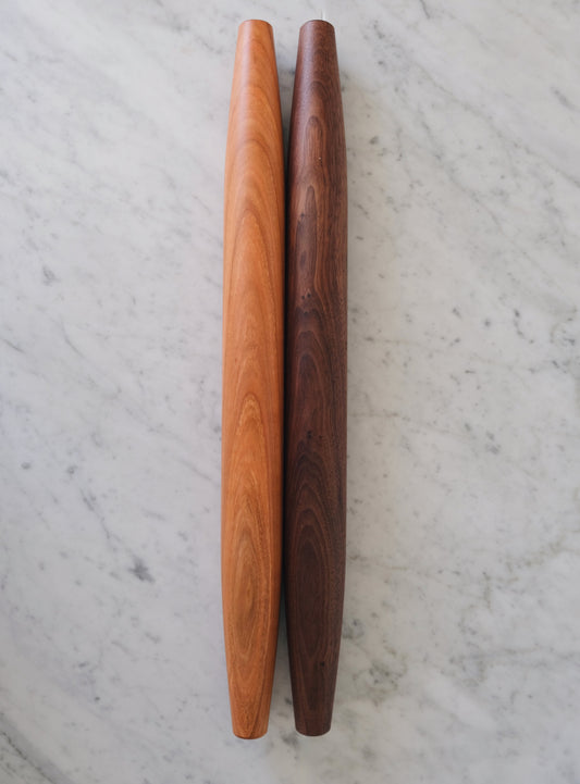 Cherry and Walnut Rolling Pin side by side