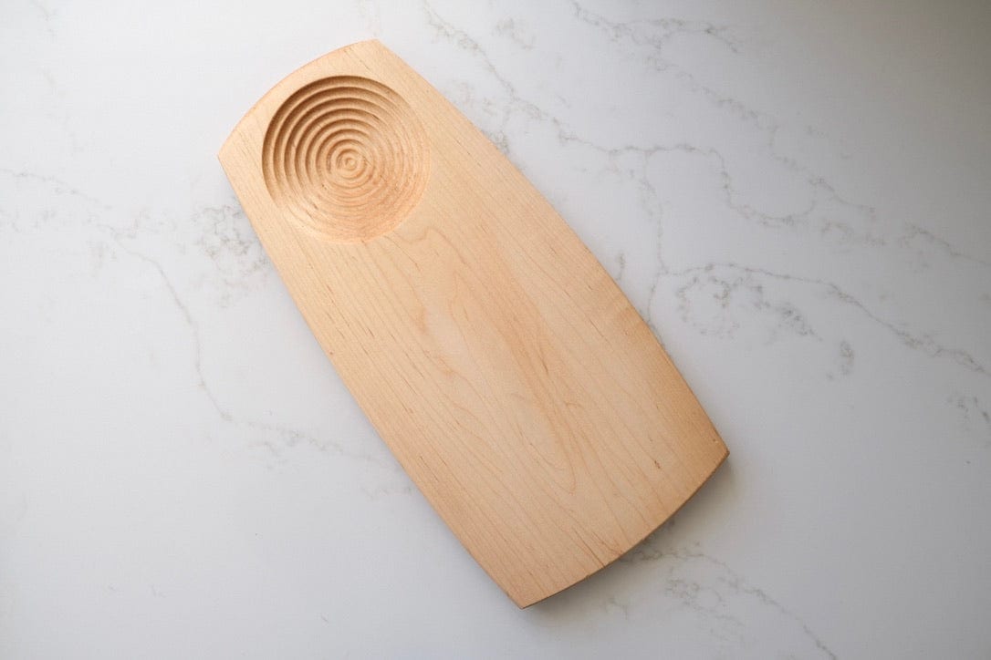 maple dipping board for serving bread