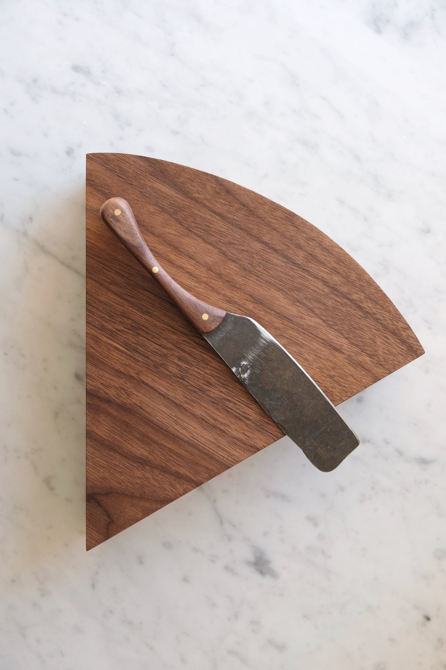 Walnut Cheese Block with Hand-Forged Knife