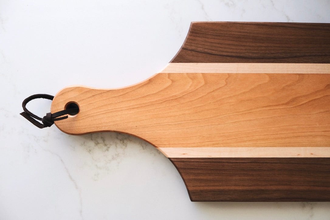 top view of wooden charcuterie board