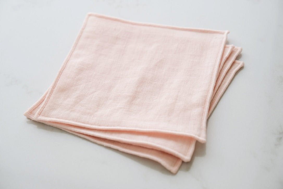Blush Linen Cocktail Napkin Set