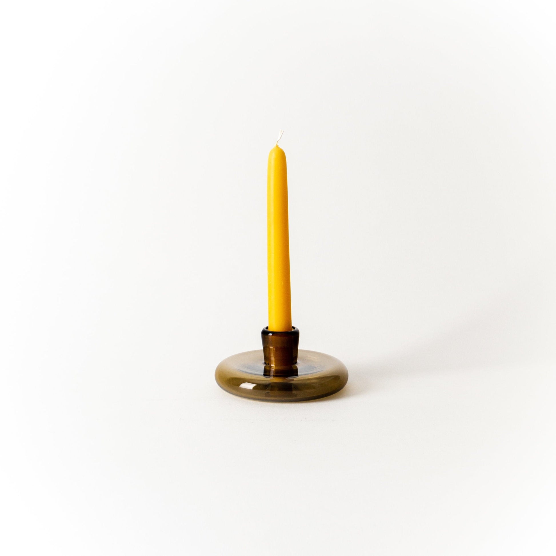 Wheat Handblown Glass Candlestick Holder