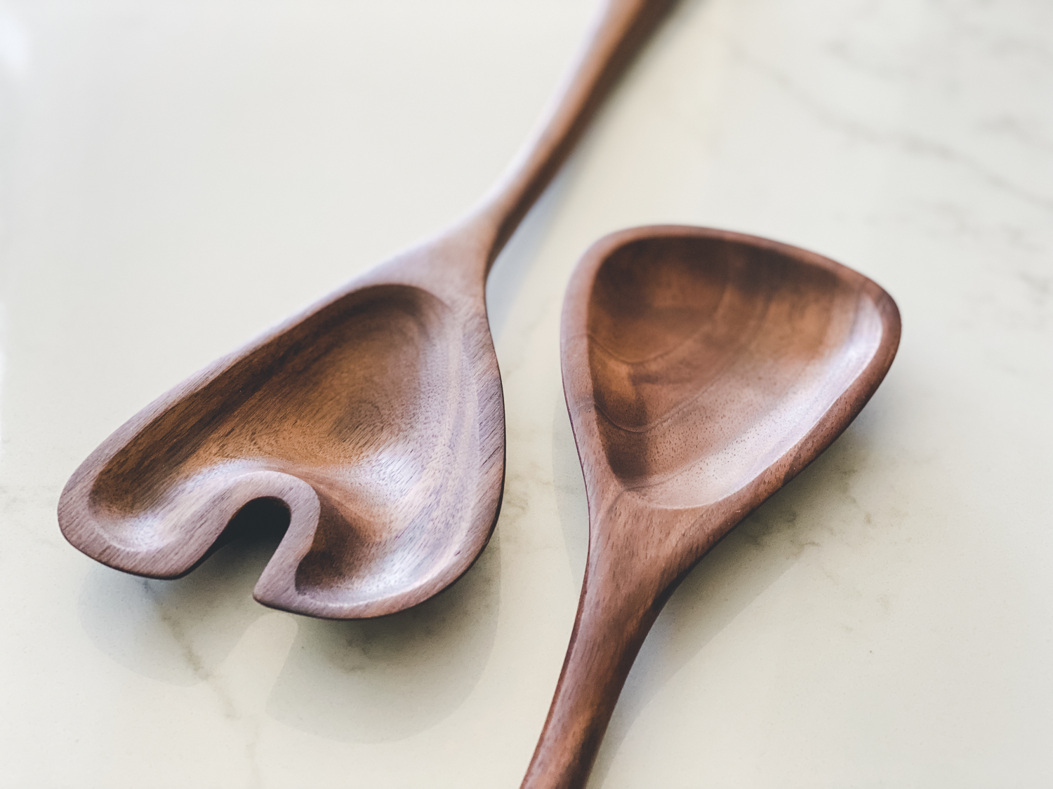 walnut salad servers made in tennessee, USA