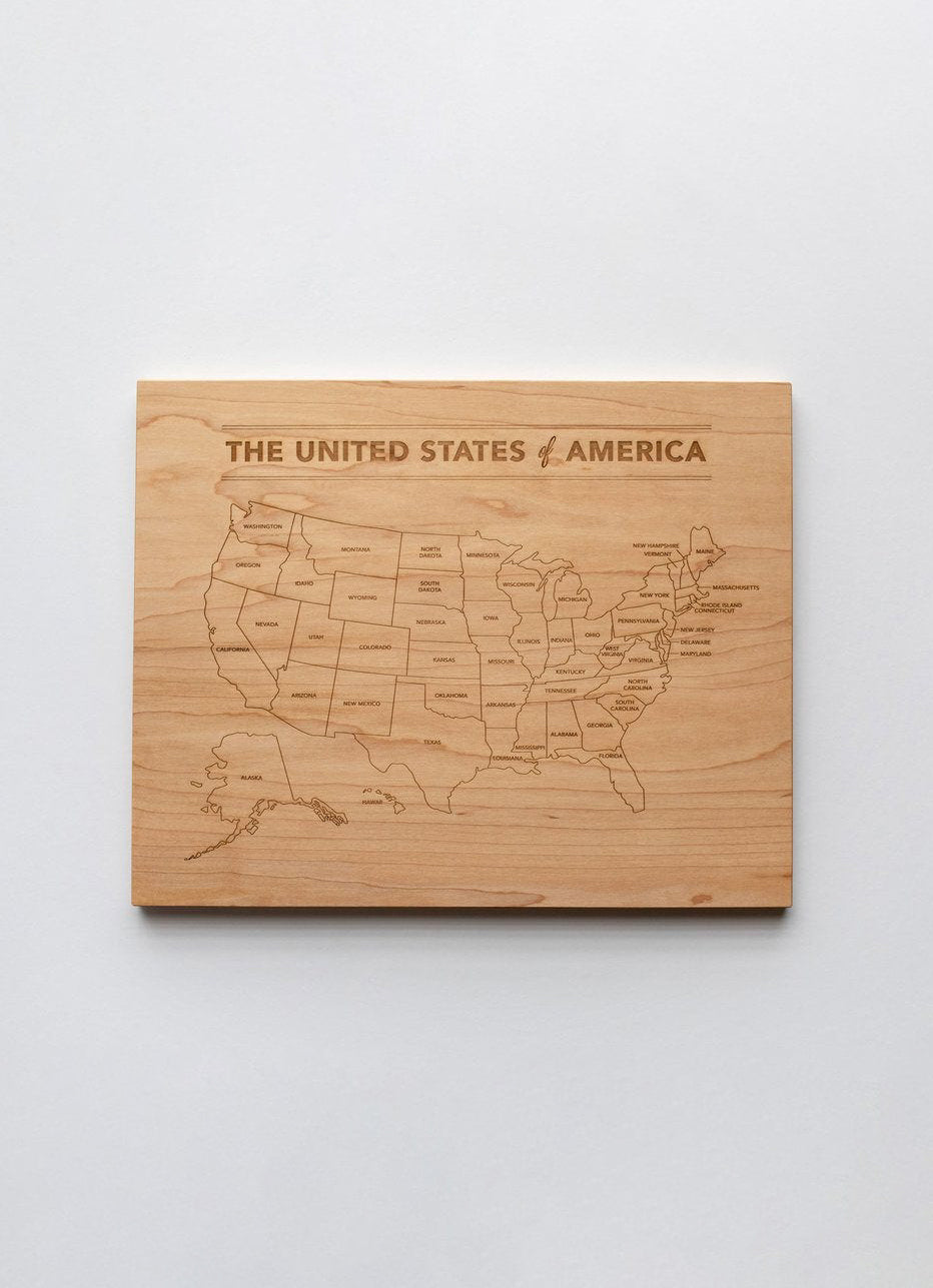 Engraved Wooden Learning Map