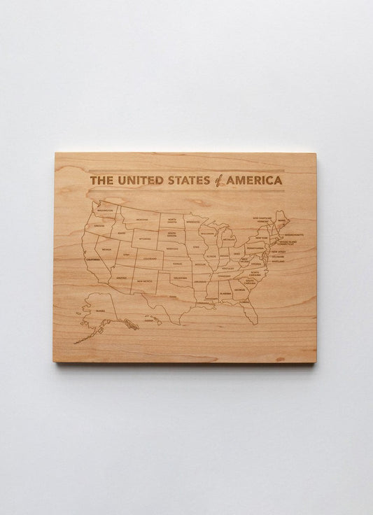 Engraved Wooden Learning Map