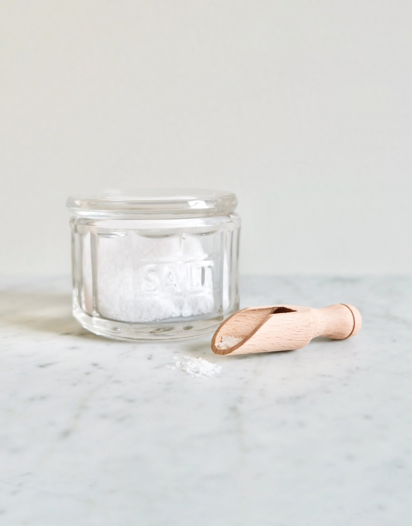 Glass Salt Pot and Scoop